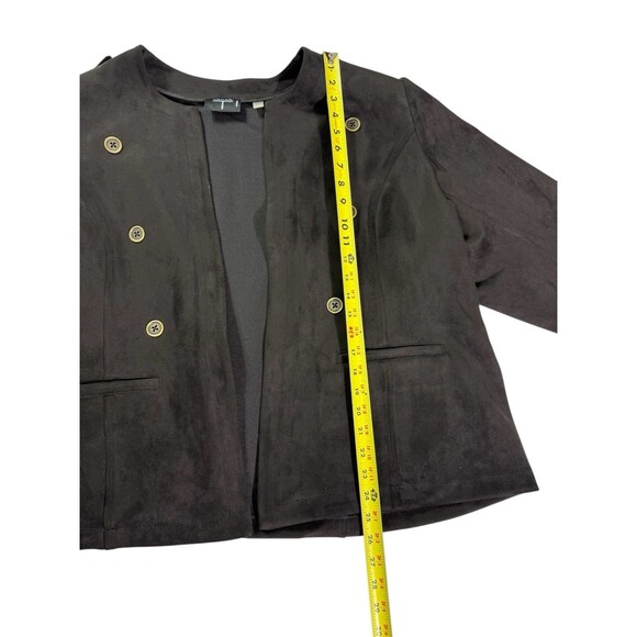 Tahari Women’s Double Breasted Black Jacket 3x Faux Leather - Picture 8 of 13